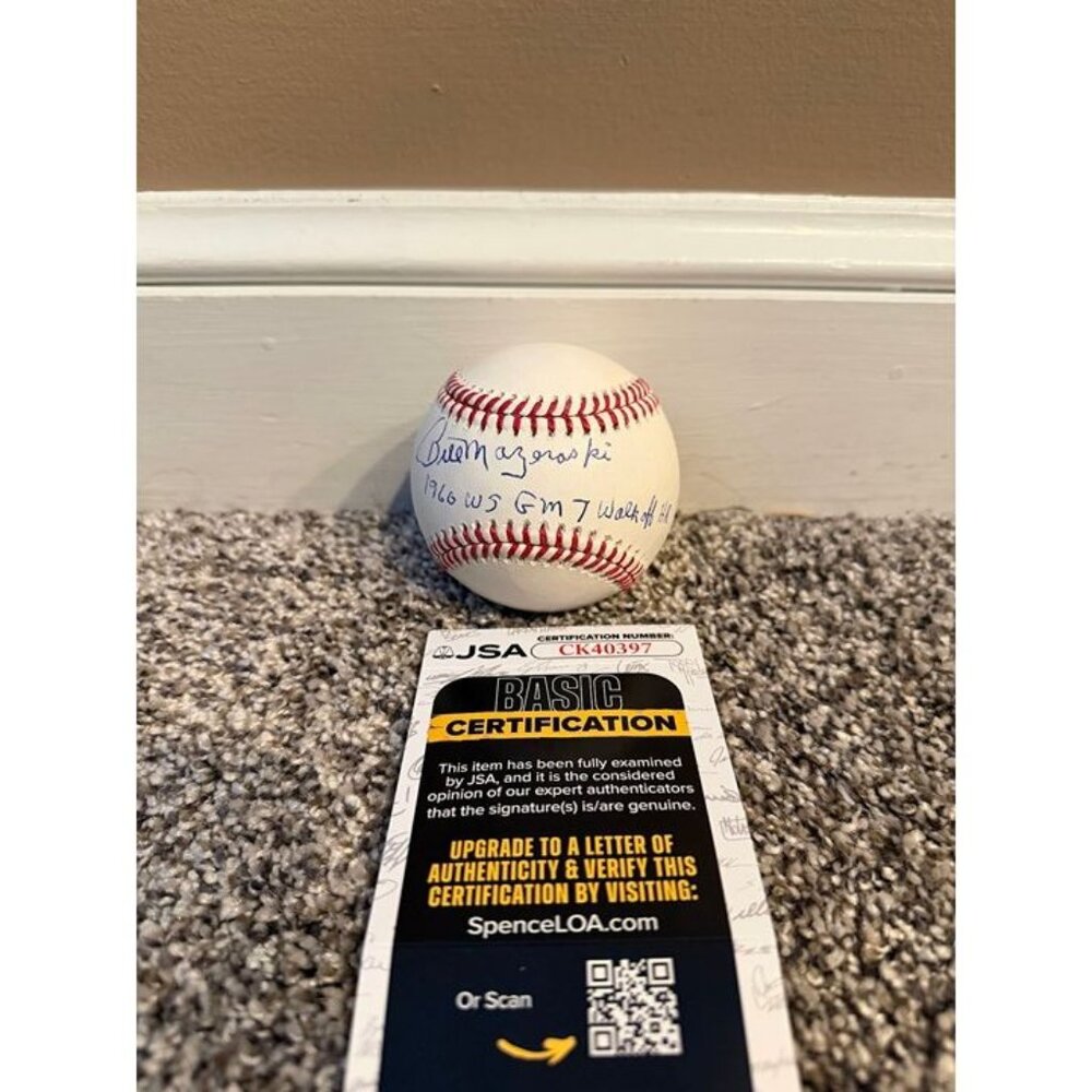 Bill Mazeroski signed 1960 WS GM 7 Walk Off HR autographed OMLB Baseball JSA COA
